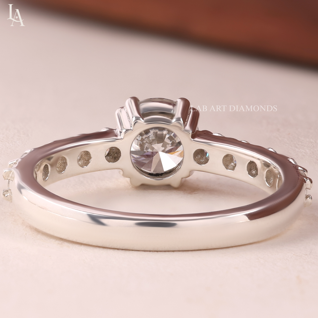 Round Cut Twisted Vine Engagement Ring