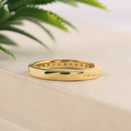Round Cut Half Pave Eternity Band
