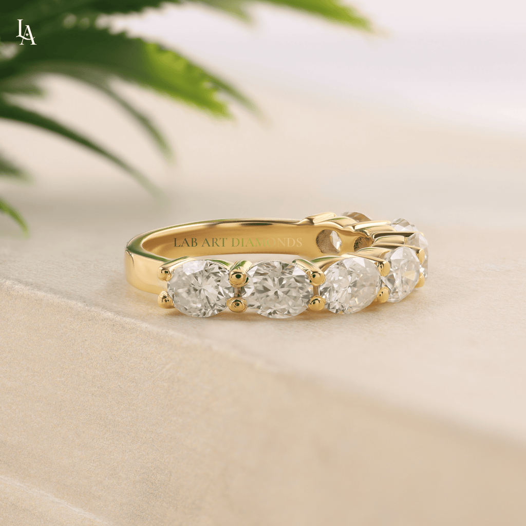 Oval Cut Half Eternity Band