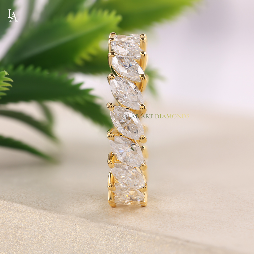 Marquise Cut East West Wedding Ring