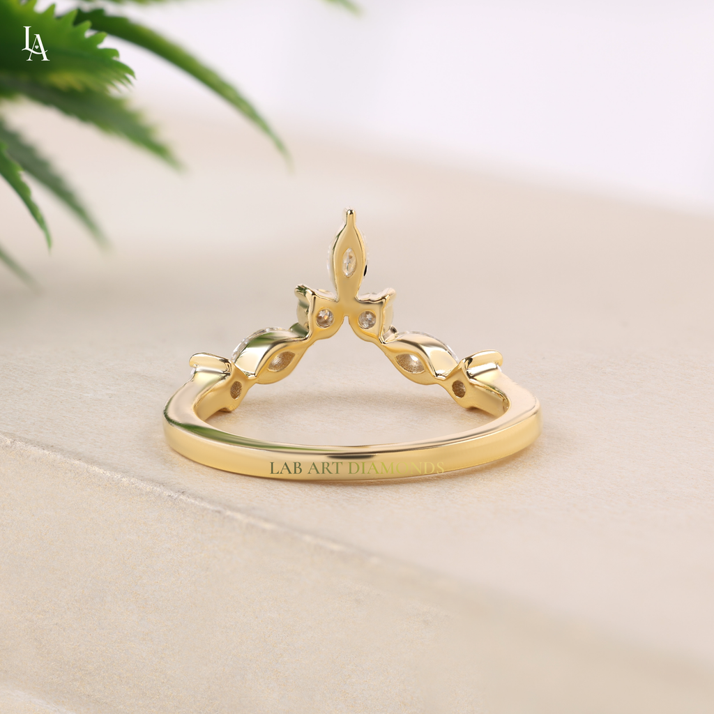 Marquise Cut Tiara Curved Contour Ring