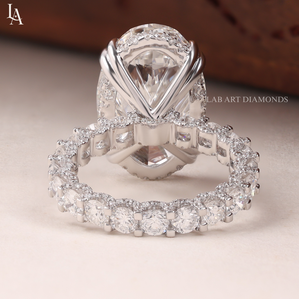 Oval Cut Hidden Halo Engagement Ring