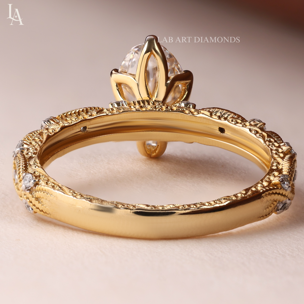 Oval Cut Vintage Milgrain Engagement Ring