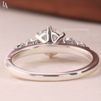 Round Cut Cascading Side Stones Engagement Ring