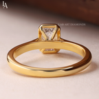 Emerald Cut Bezel Set Engagement Ring