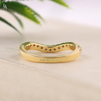 Curved U Shape Pave Contour Band