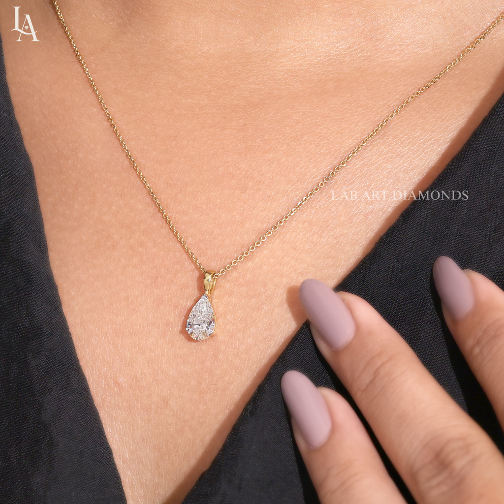 Pear Cut Solitaire Pendent