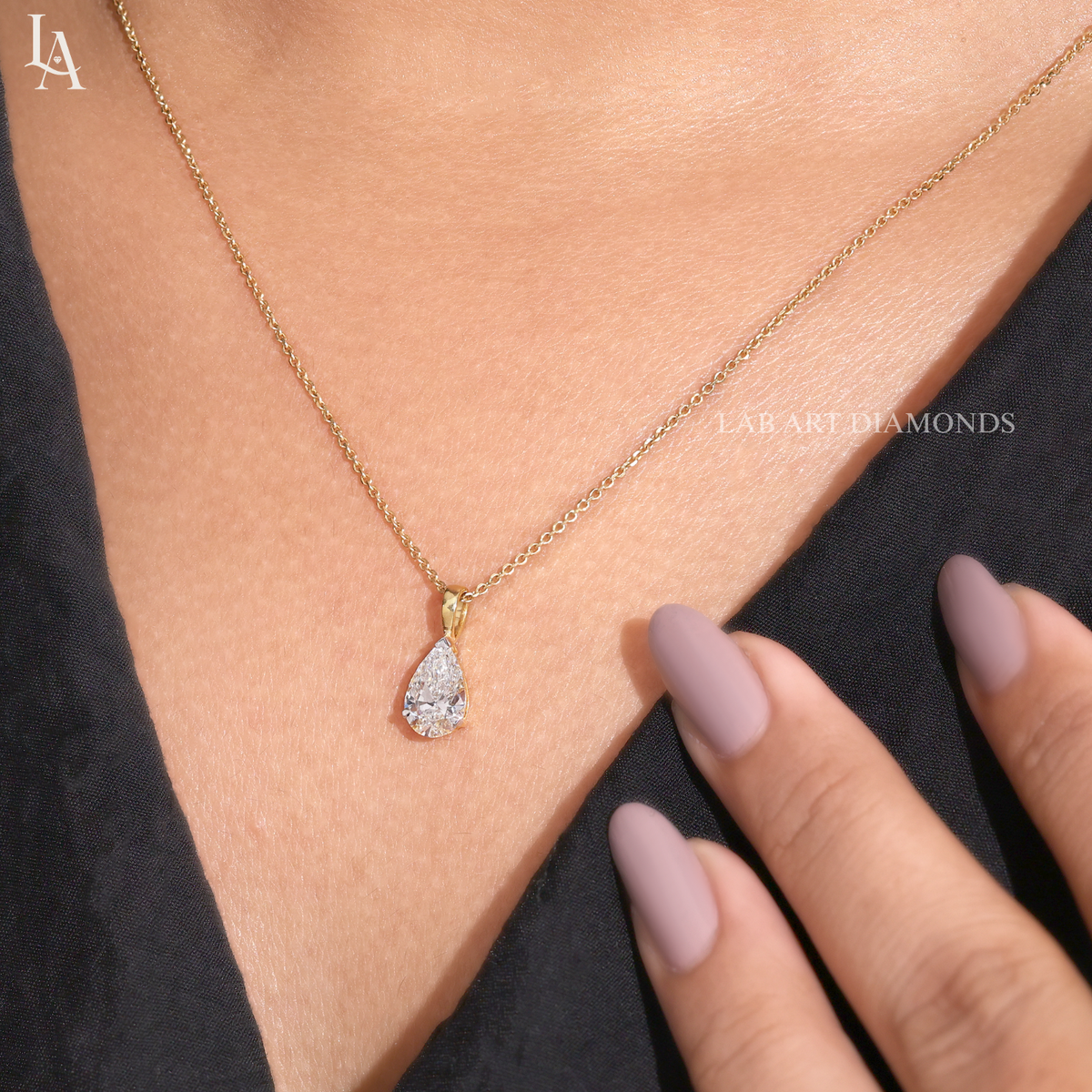 Pear Cut Solitaire Pendent