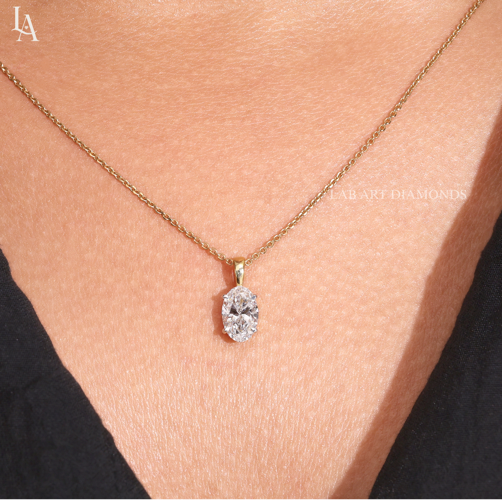 Oval Cut Solitaire Pendent