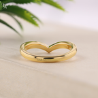 Curved Wishbone V shape Stacking Ring