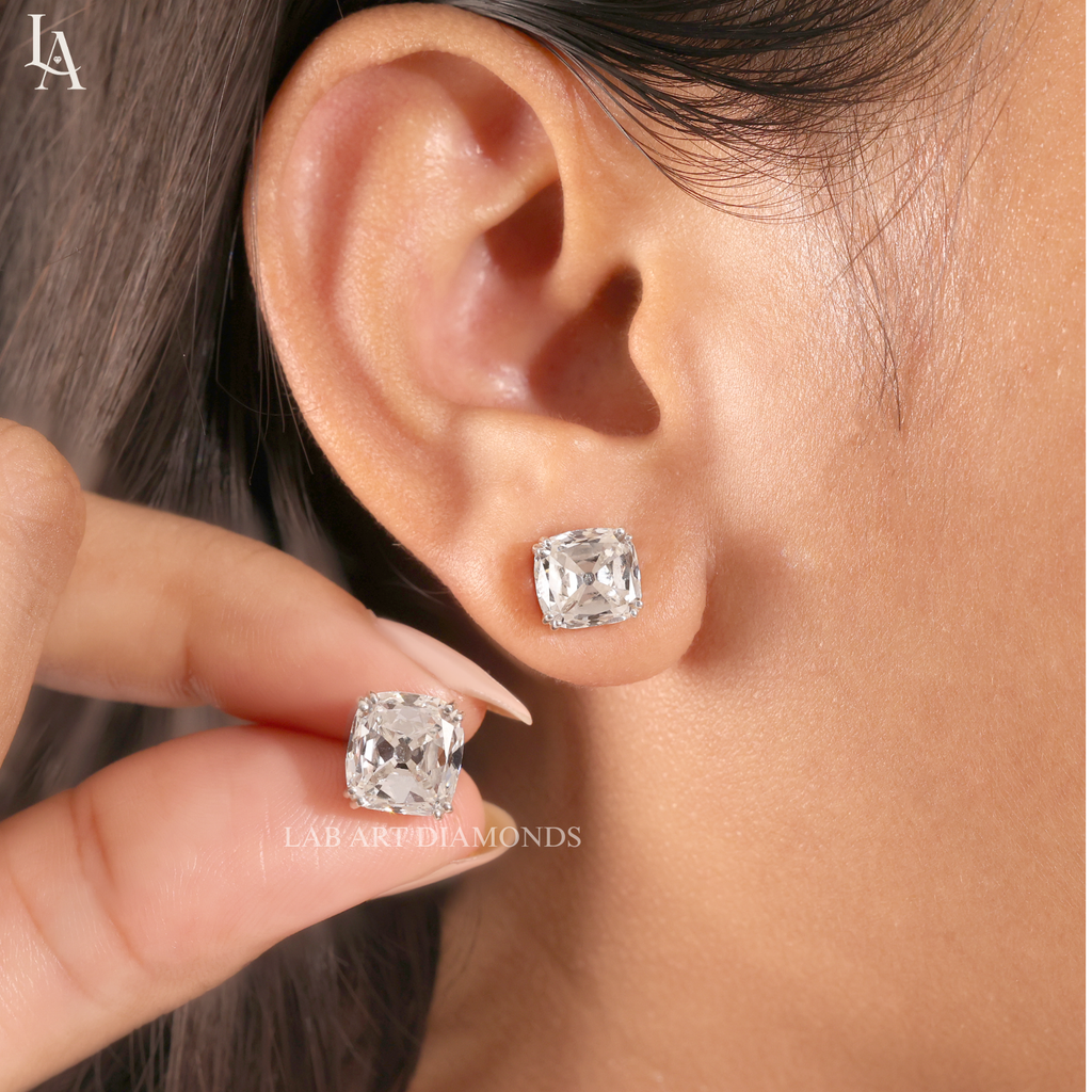 Cushion Cut Stud Earrings