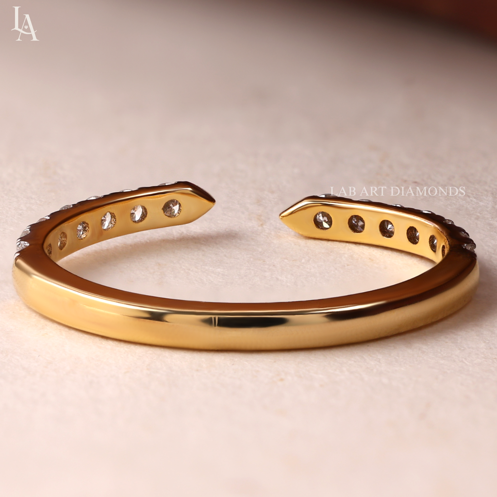 Open Cuff Pave Wedding Band
