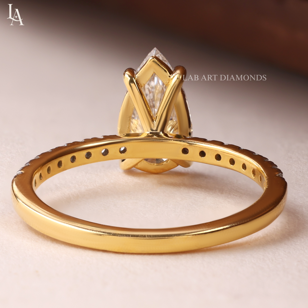 Pear Cut Tear Drop Solitaire Engagement Ring