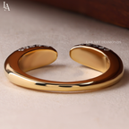 Dome Pave Diamond Open Cuff Ring
