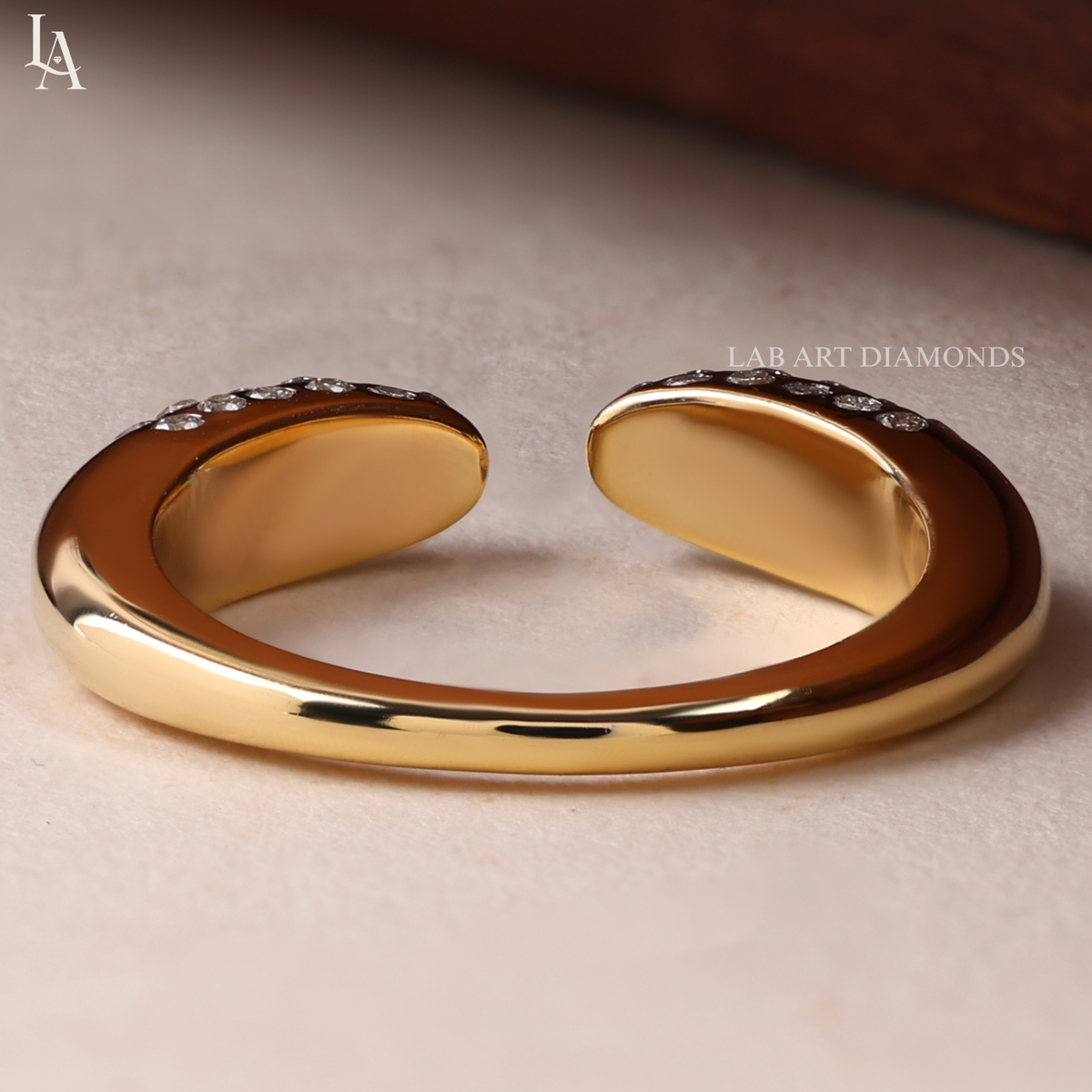 Dome Pave Diamond Open Cuff Ring