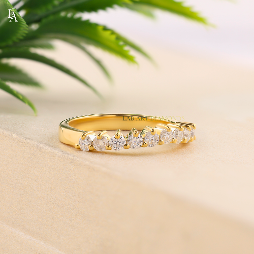 Round Cut Half Eternity Band