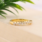 Round Cut Half Eternity Band