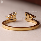 Pear Cut Double Cluster Band