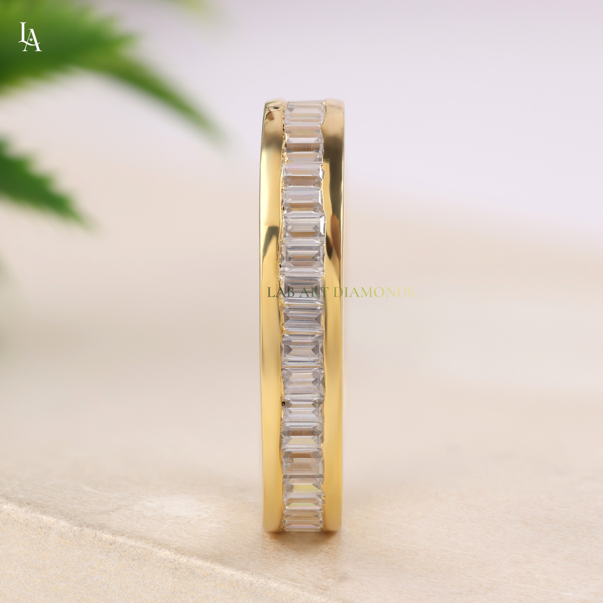 Bagutte Cut Channel Set Wedding Ring