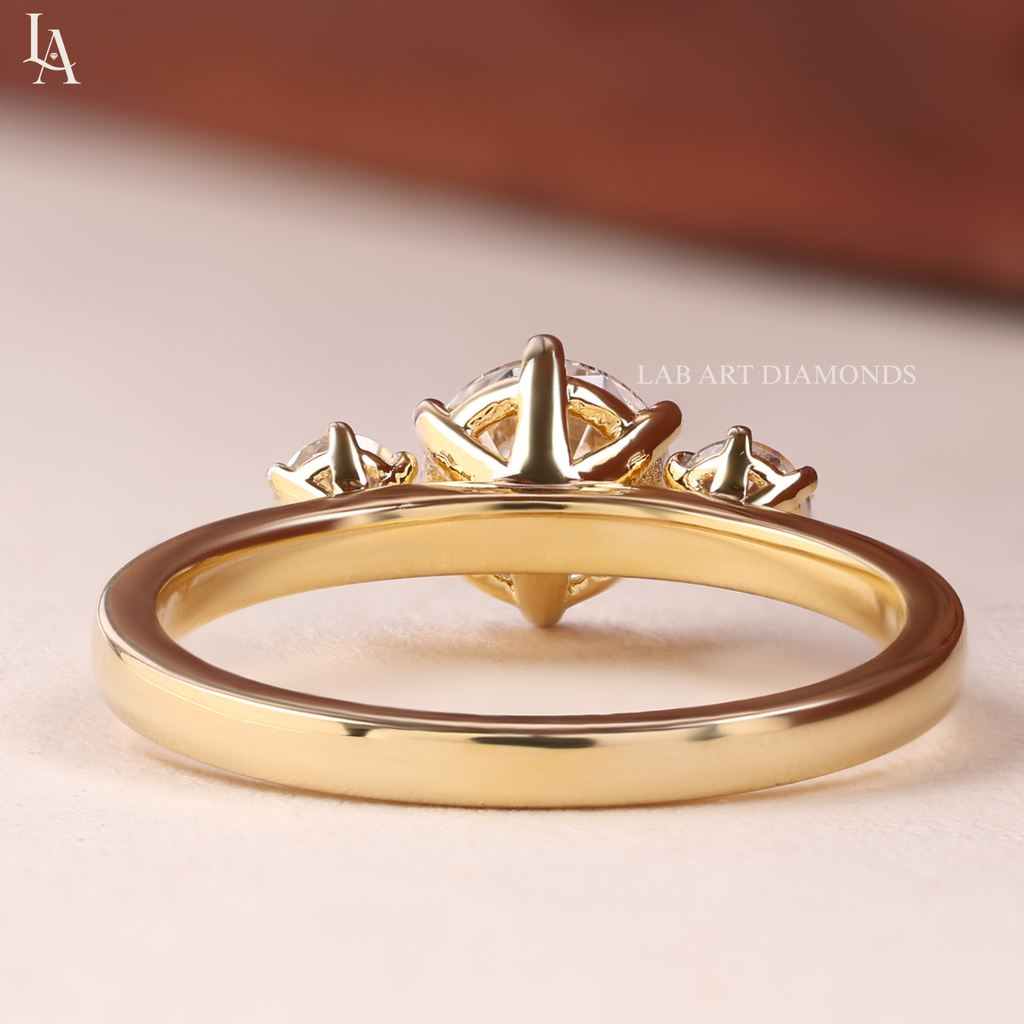 Round Cut Three Stone Engagement Ring
