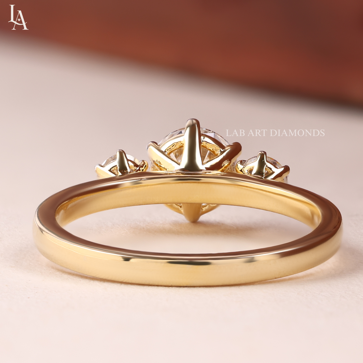 Round Cut Three Stone Engagement Ring