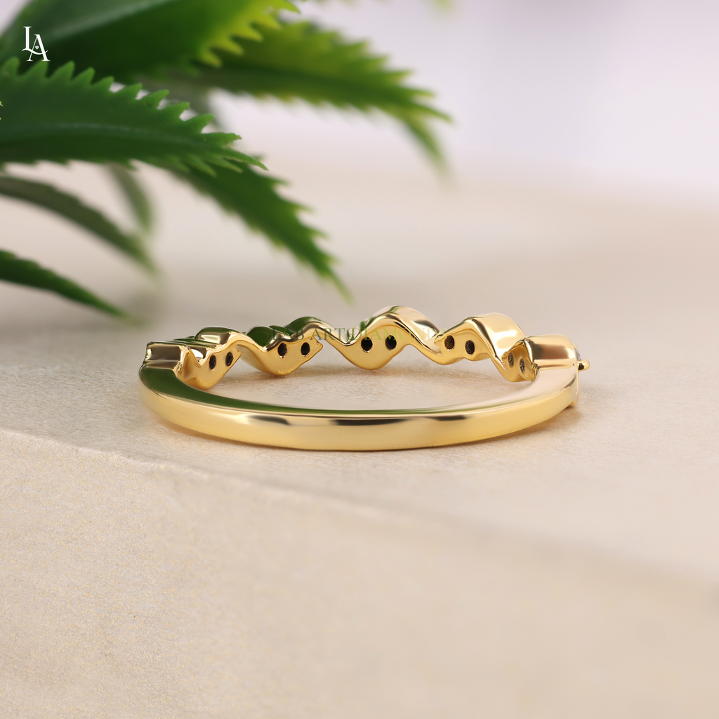 Twisted Dainty Spiral Half Eternity Ring