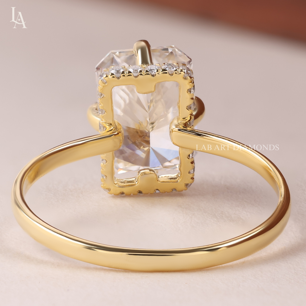 Radiant Cut Hidden Halo Solitaire Engagement Ring
