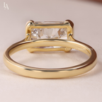 East West Radiant Cut Solitaire Engagement Ring