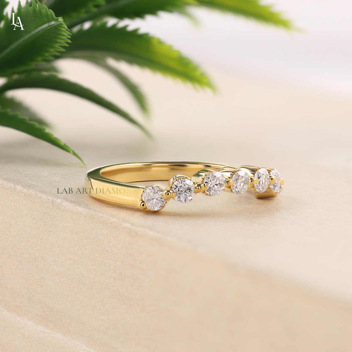 Round Cut Half Eternity Band