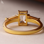 Emerald Cut Three Stone Engagement Ring