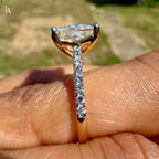 Princess Cut Pave Solitaire Engagement Ring