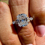 Princess Cut Hidden HaloCluster Engagement Ring
