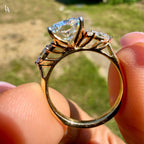 Cushion Cut Cluster Engagement Ring