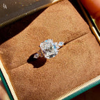 Cushion Cut Cluster Engagement Ring