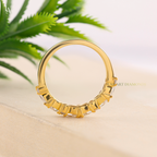 Marquise Cut Cluster Leaf Band