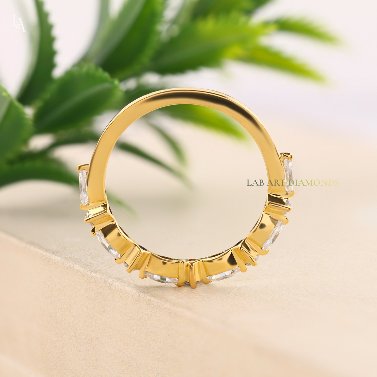 Vintage Marquise Half Eternity Band