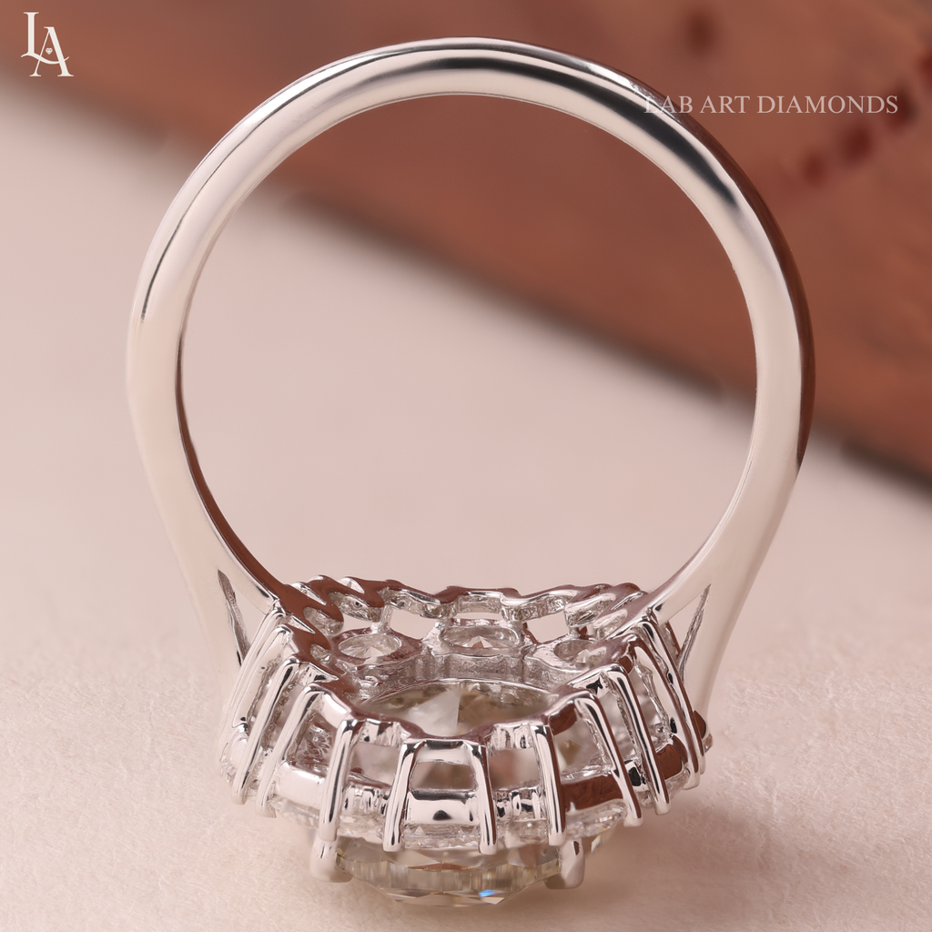Large Oval Cut Champagne Statement Cocktail Ring