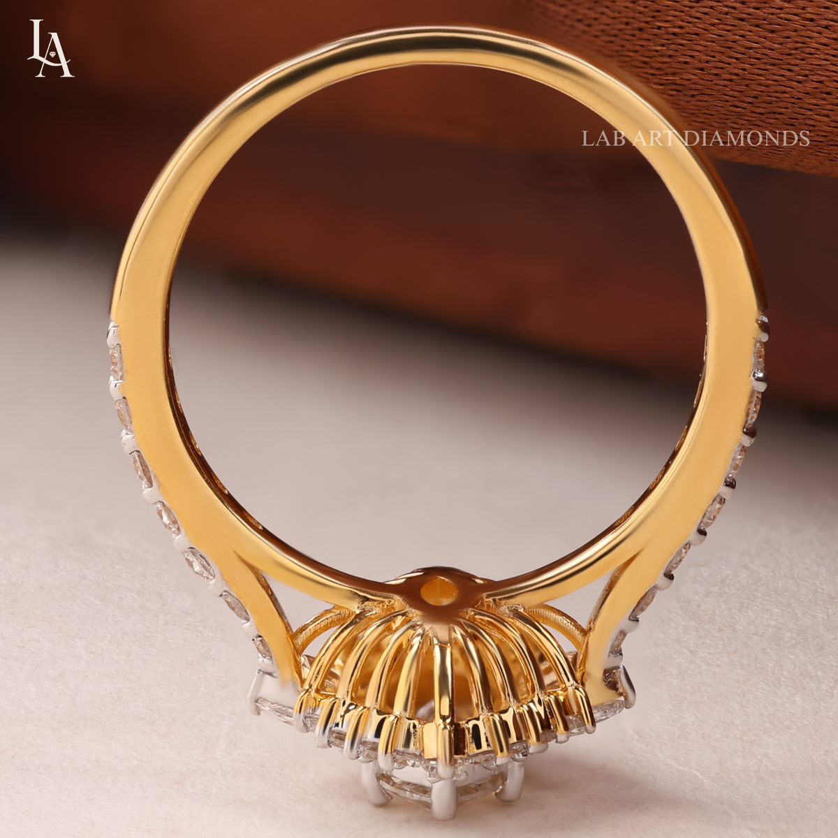 Marquise Cut Halo Engagement Ring