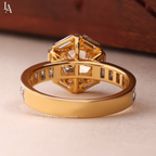 Round Cut Art Deco Halo Engagement Ring