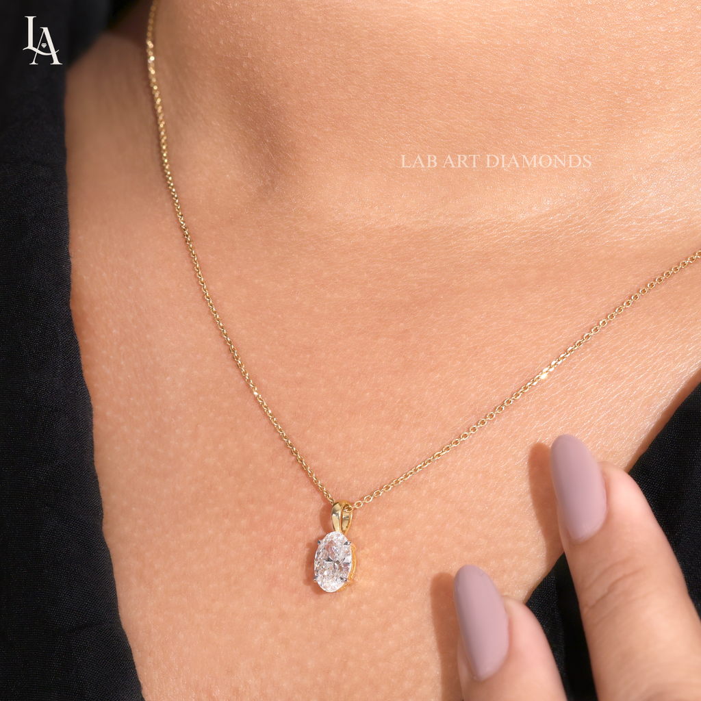 Oval Cut Solitaire Pendent