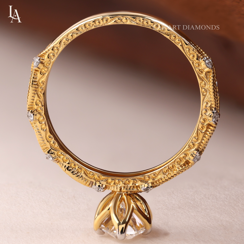 Oval Cut Vintage Milgrain Engagement Ring