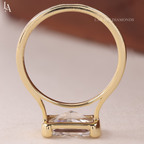 East West Radiant Cut Solitaire Engagement Ring