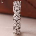 Marquise-Cut  Flower Eternity Band