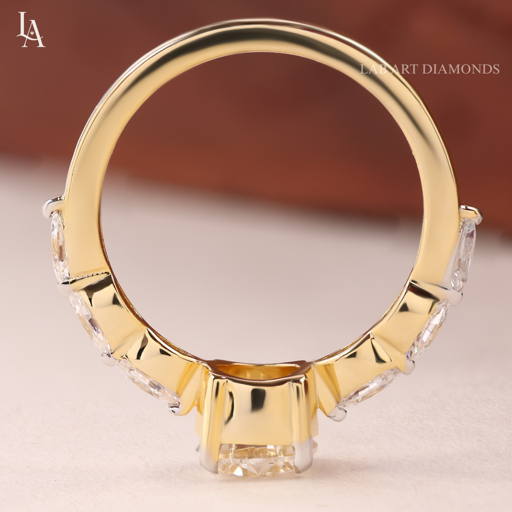 Round Cut Graduated Seven Stone Engagement Ring