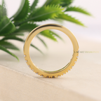 Round Cut Half Pave Eternity Band