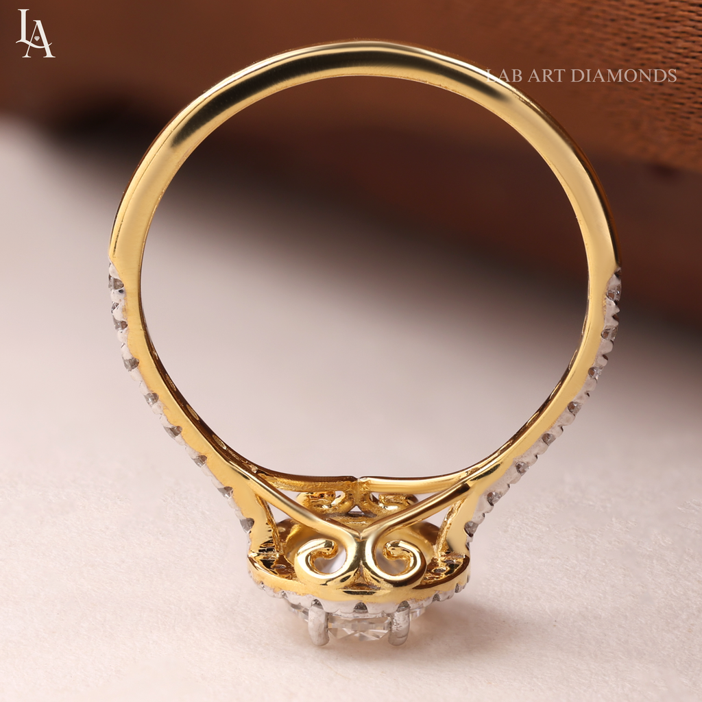 Oval Cut Halo Pave Band Wedding Ring
