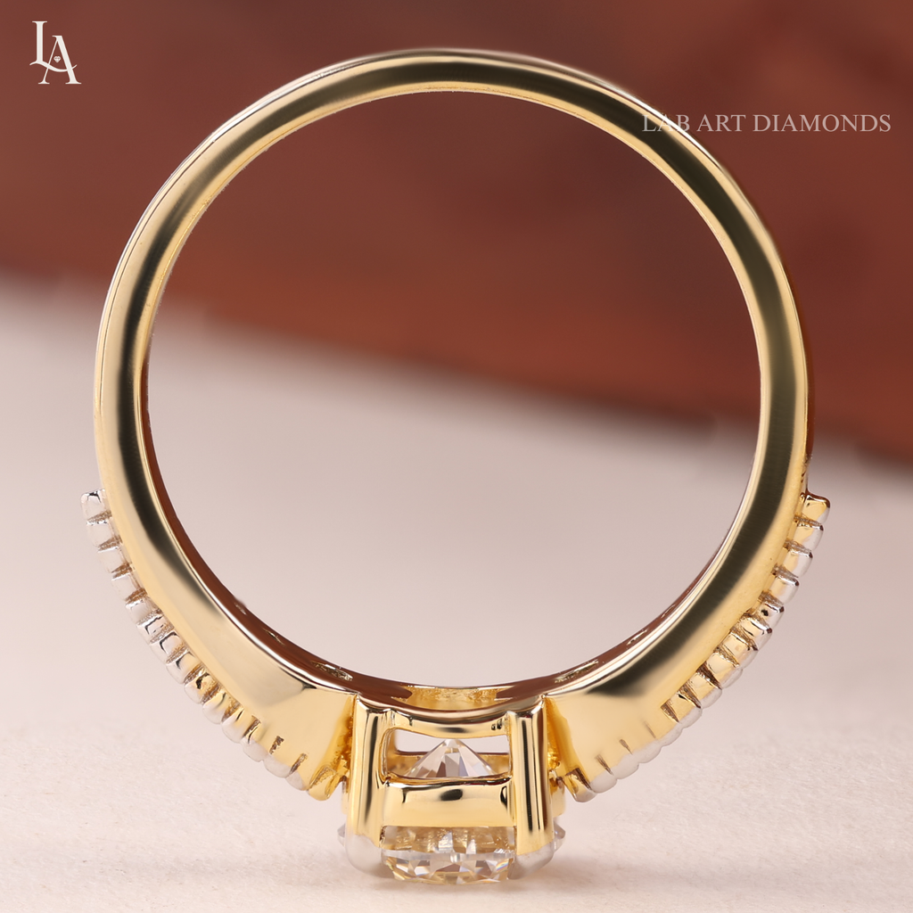 Vintage Round Cut Milgrain Engagement Ring