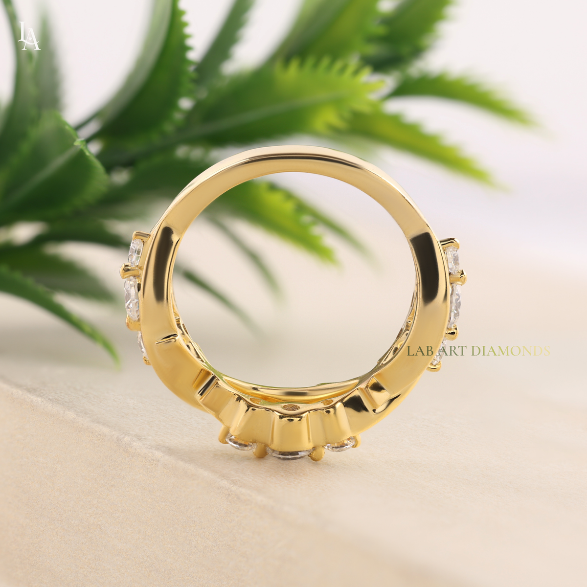 Twing Vine Nature Inspired Leaf Wedding Band