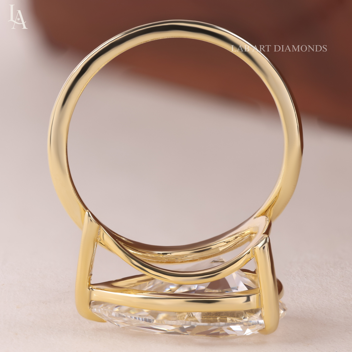 East West Pear Cut Solitaire Engagement Ring