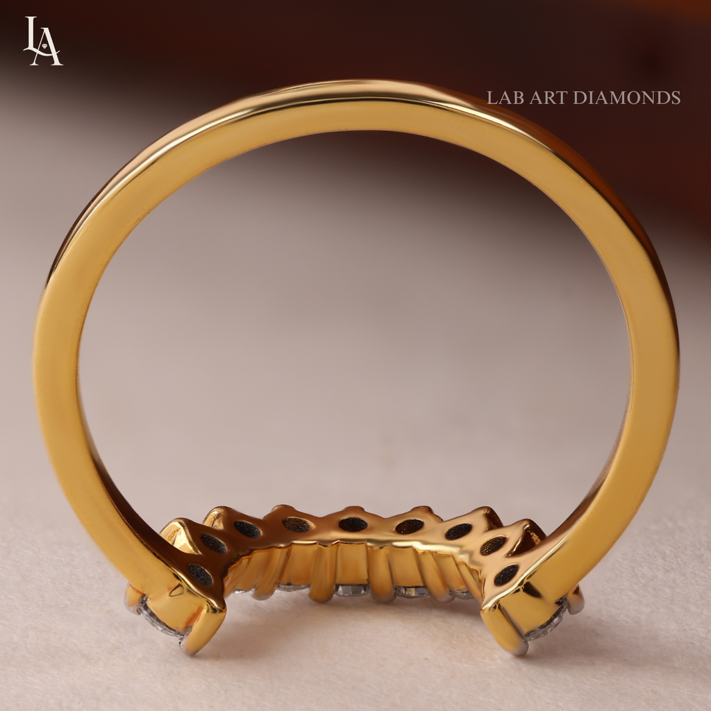 0.40 CT Curved Diamond Wedding Band